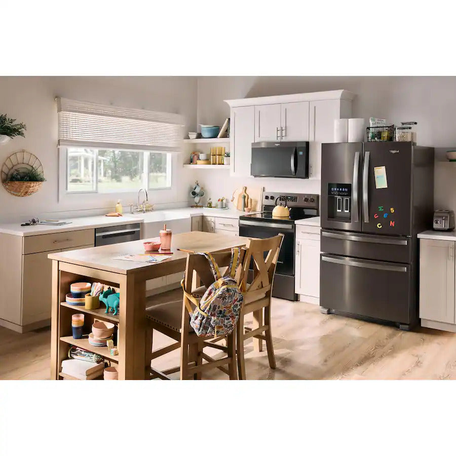 Whirlpool - 36 in. Wide 24.5 cu. ft. French Door Refrigerator with Two-Tier Freezer Storage - Black Stainless Steel