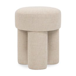 Meridian Larson Beige Polyester Fabric Ottoman/Stool