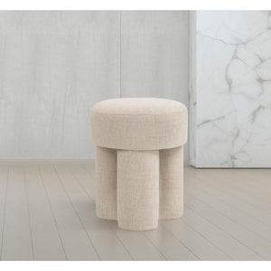Meridian Larson Beige Polyester Fabric Ottoman/Stool