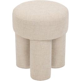Meridian Larson Beige Polyester Fabric Ottoman/Stool