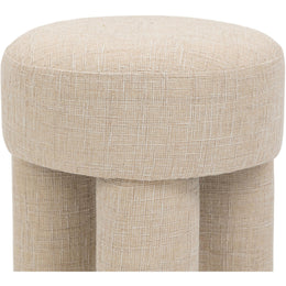 Meridian Larson Beige Polyester Fabric Ottoman/Stool