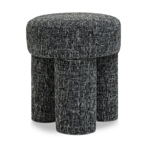 Meridian Larson Black Polyester Fabric Ottoman/Stool