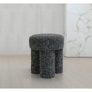 Meridian Larson Black Polyester Fabric Ottoman/Stool