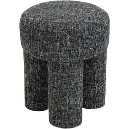 Meridian Larson Black Polyester Fabric Ottoman/Stool