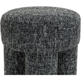 Meridian Larson Black Polyester Fabric Ottoman/Stool