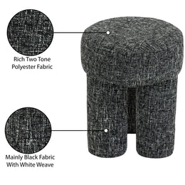 Meridian Larson Black Polyester Fabric Ottoman/Stool
