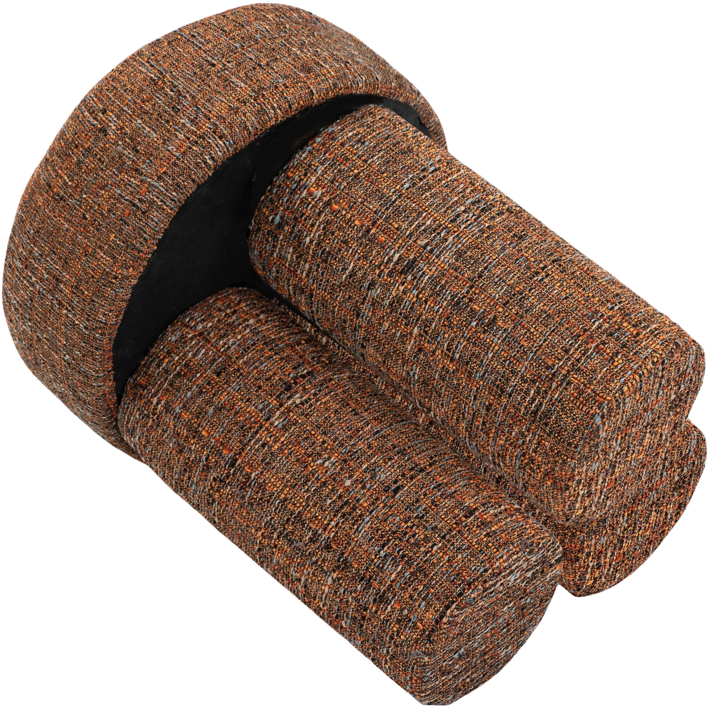 Meridian Larson Cognac Polyester Fabric Ottoman/Stool