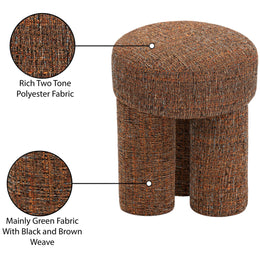 Meridian Larson Cognac Polyester Fabric Ottoman/Stool