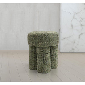 Meridian Larson Green Polyester Fabric Ottoman/Stool