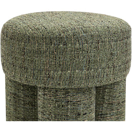 Meridian Larson Green Polyester Fabric Ottoman/Stool
