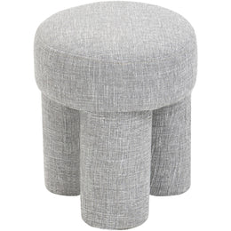 Meridian Larson Grey Polyester Fabric Ottoman/Stool