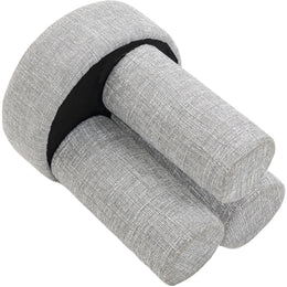 Meridian Larson Grey Polyester Fabric Ottoman/Stool