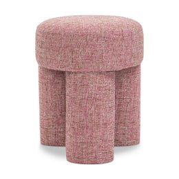 Meridian Larson Pink Polyester Fabric Ottoman/Stool