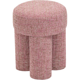 Meridian Larson Pink Polyester Fabric Ottoman/Stool