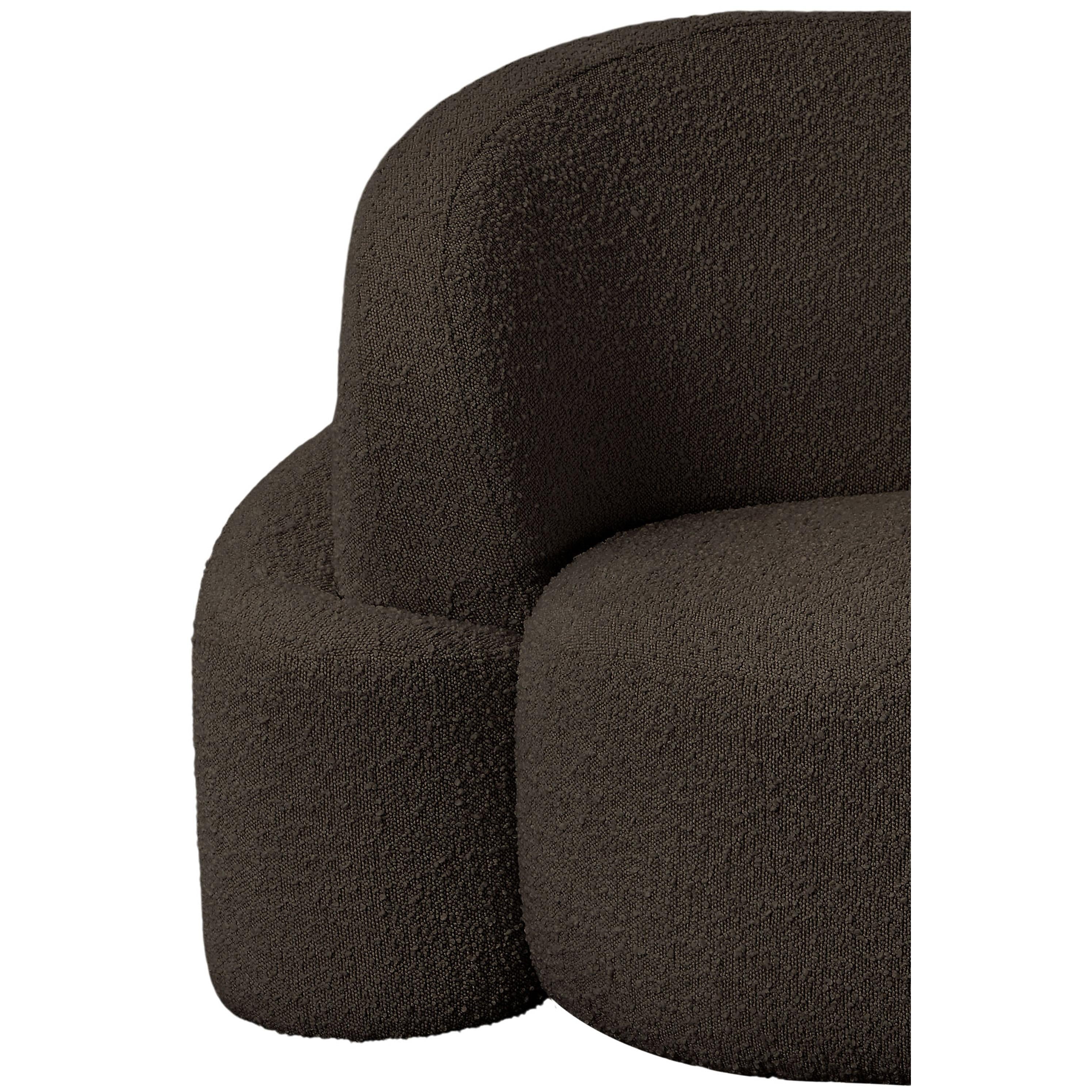 Meridian Principessa Brown Boucle Fabric Chair