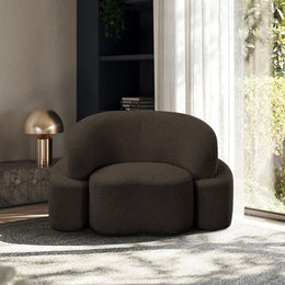 Meridian Principessa Brown Boucle Fabric Chair
