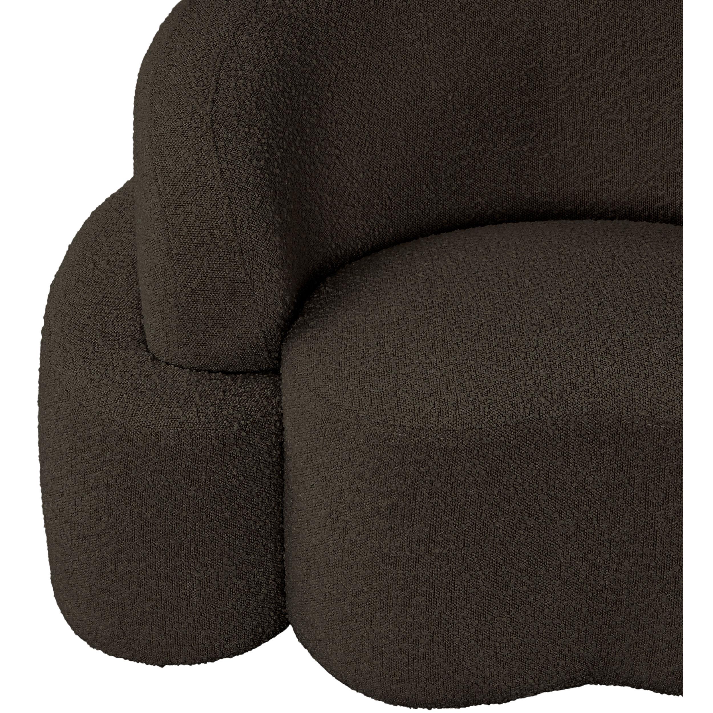 Meridian Principessa Brown Boucle Fabric Chair