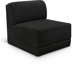 Meridian Ollie Black Boucle Fabric Armless