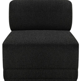 Meridian Ollie Black Boucle Fabric Armless