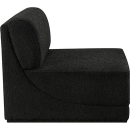 Meridian Ollie Black Boucle Fabric Armless