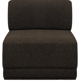 Meridian Ollie Brown Boucle Fabric Armless