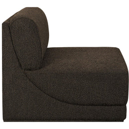 Meridian Ollie Brown Boucle Fabric Armless