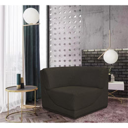 Meridian Ollie Brown Boucle Fabric Corner