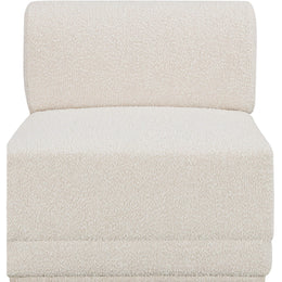 Meridian Ollie Cream Boucle Fabric Armless