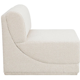 Meridian Ollie Cream Boucle Fabric Armless