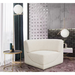 Meridian Ollie Cream Boucle Fabric Corner