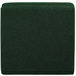 Meridian Ollie Green Boucle Fabric Armless