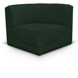 Meridian Ollie Green Boucle Fabric Corner