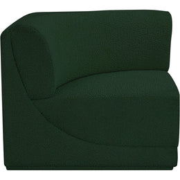 Meridian Ollie Green Boucle Fabric Corner