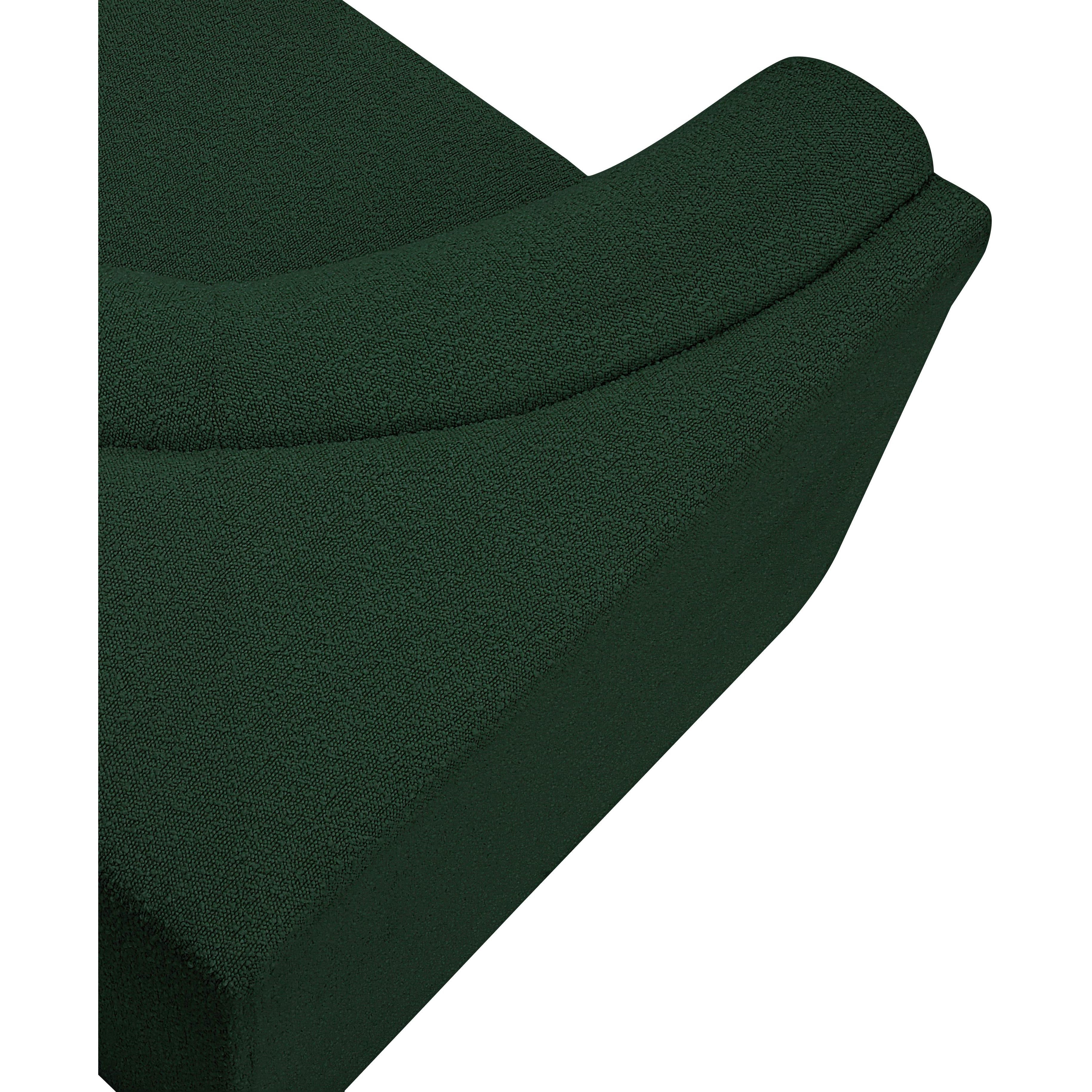 Meridian Ollie Green Boucle Fabric Corner