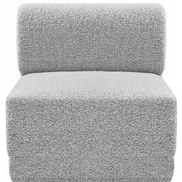 Meridian Ollie Grey Boucle Fabric Armless