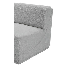 Meridian Ollie Grey Boucle Fabric Armless
