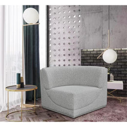 Meridian Ollie Grey Boucle Fabric Corner