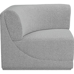 Meridian Ollie Grey Boucle Fabric Corner
