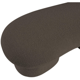 Meridian Luka Brown Boucle Fabric Bench