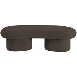 Meridian Luka Brown Boucle Fabric Bench