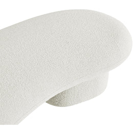 Meridian Luka Cream Boucle Fabric Bench