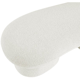 Meridian Luka Cream Boucle Fabric Bench