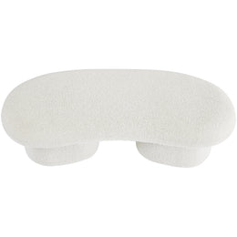 Meridian Luka Cream Boucle Fabric Bench