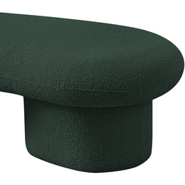 Meridian Luka Green Boucle Fabric Bench