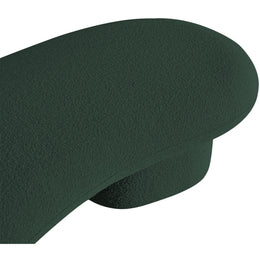 Meridian Luka Green Boucle Fabric Bench