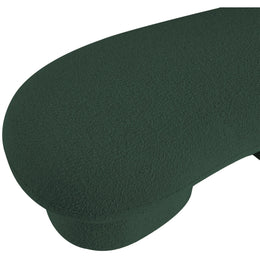 Meridian Luka Green Boucle Fabric Bench