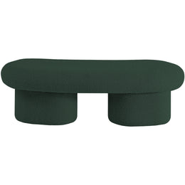 Meridian Luka Green Boucle Fabric Bench