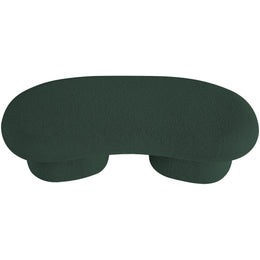 Meridian Luka Green Boucle Fabric Bench