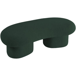 Meridian Luka Green Boucle Fabric Bench