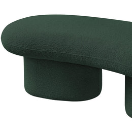 Meridian Luka Green Boucle Fabric Bench